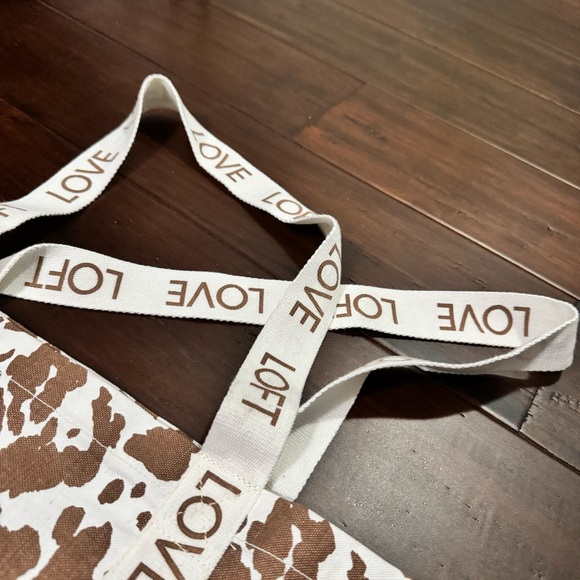LOFT Cow Print Tote with Cream Straps - Picture 3 of 4